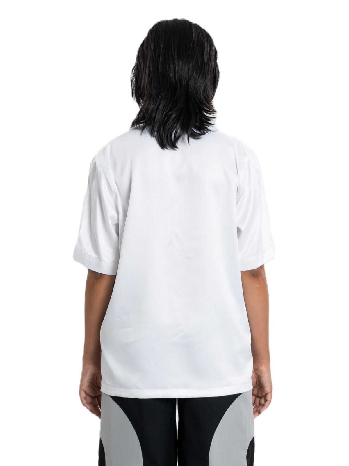 Barricade shirt, white with black thorn print, view 3 of 5