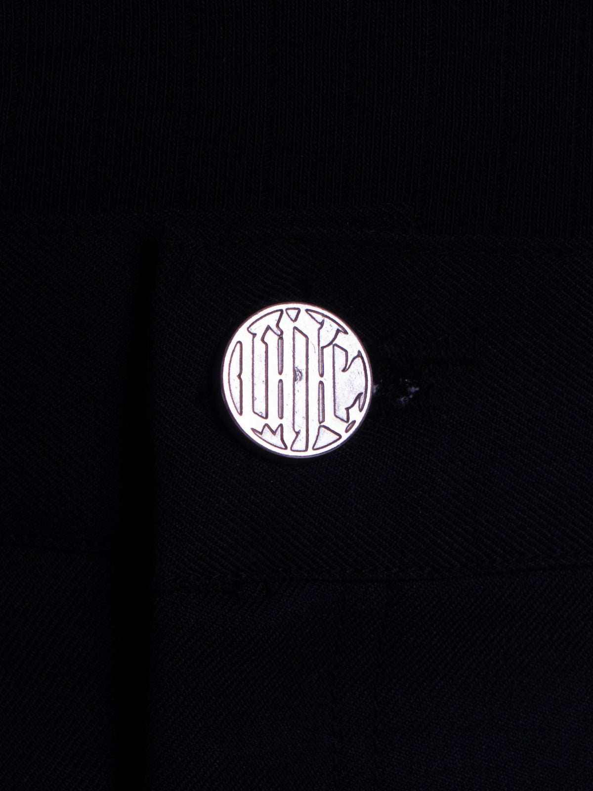 Ciphered pants, black wide-leg with grey dot panels, view 4 of 4