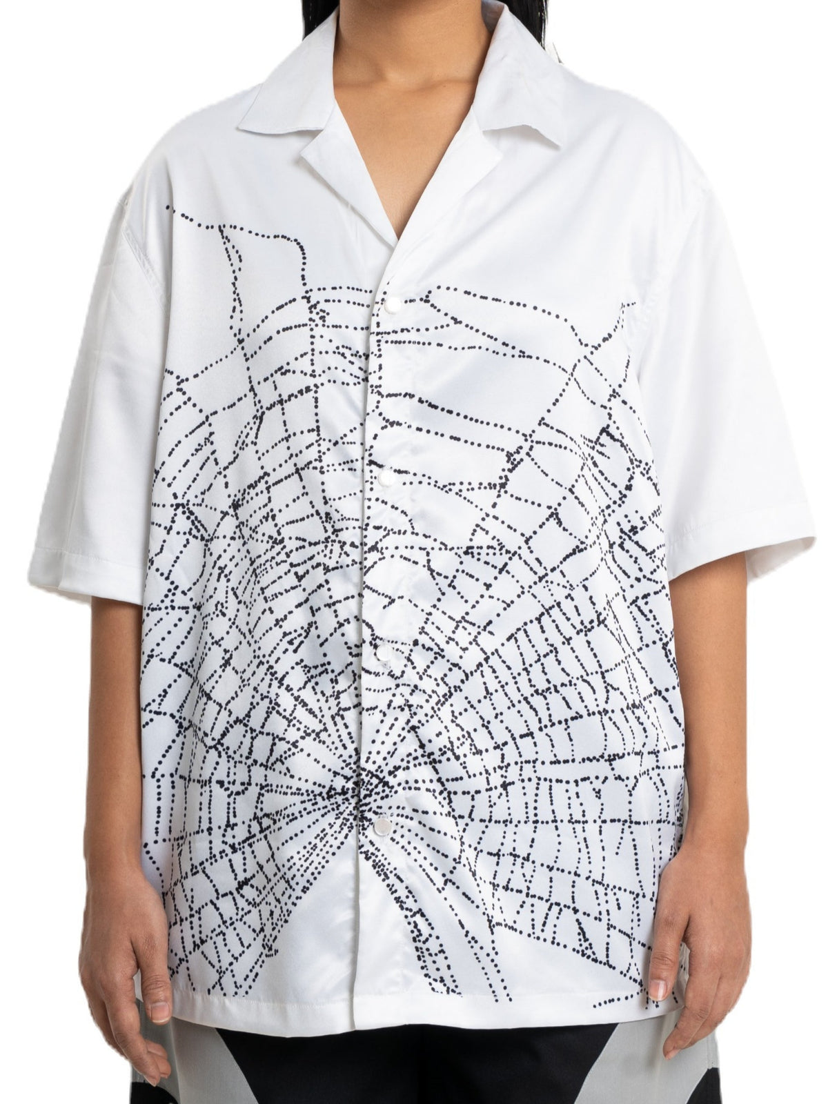 Tangled Shirt, white with black web print, view 4 of 4