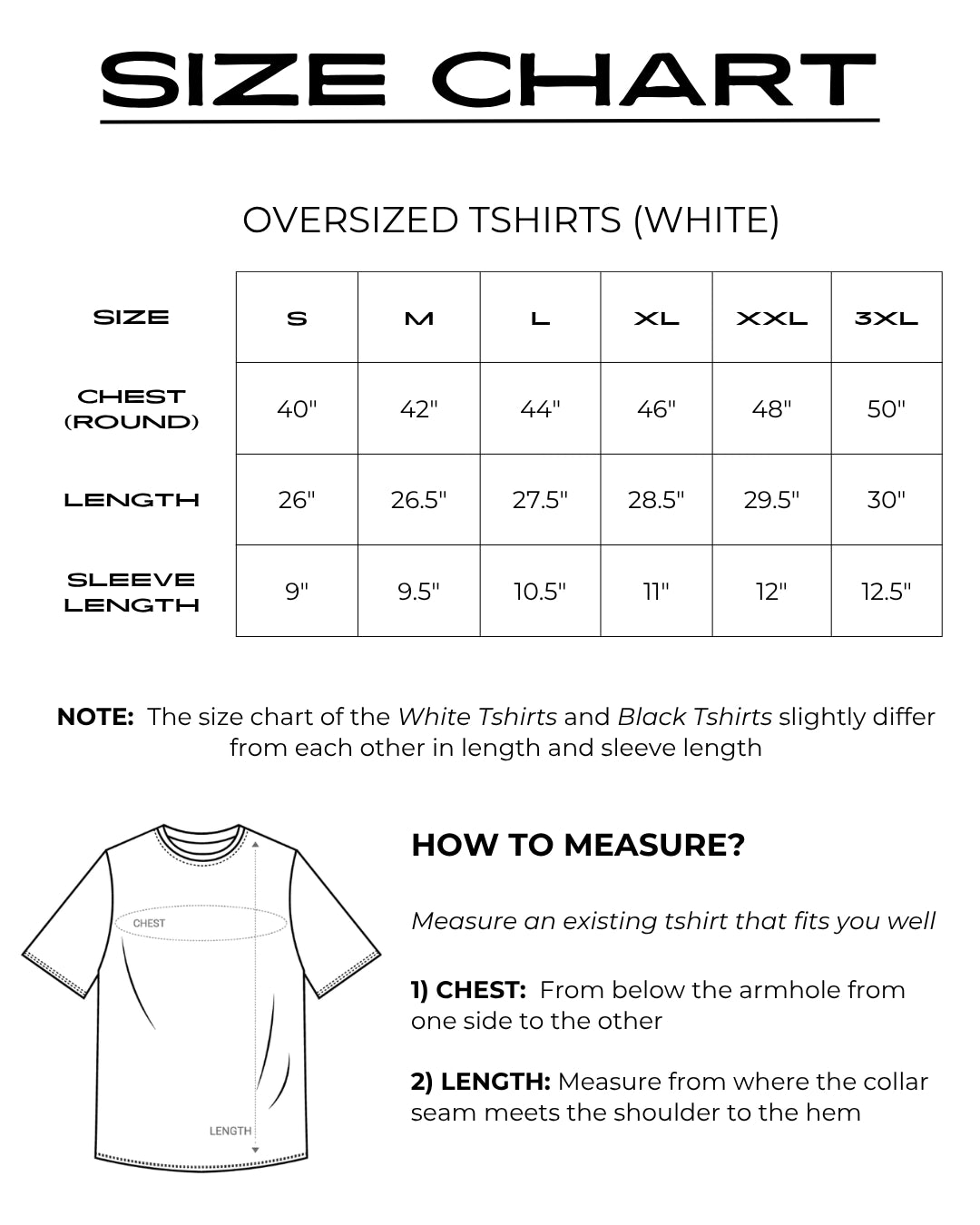 Size chart for Celestial Eclipse