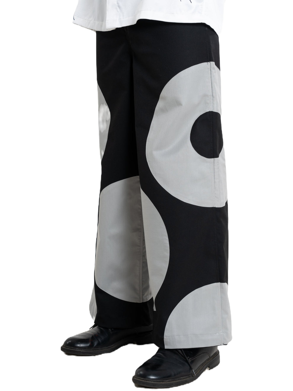 Diskforge pants, black wide-leg with grey disc panels, view 2 of 4