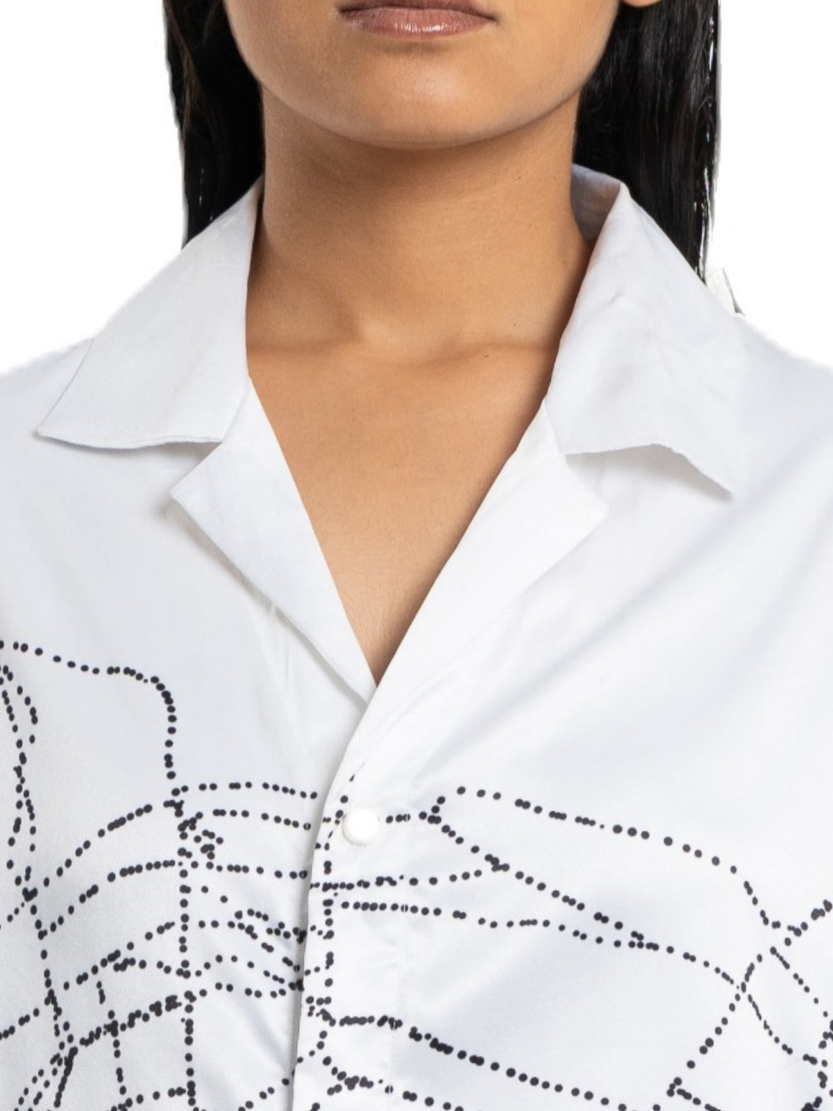 Tangled Shirt, white with black web print, view 3 of 4