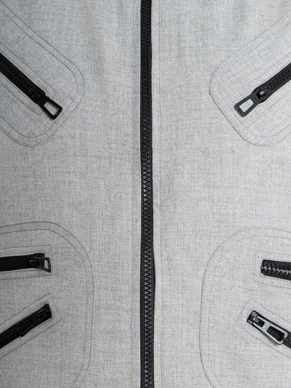 Void Vest, grey zip-front vest, view 4 of 4